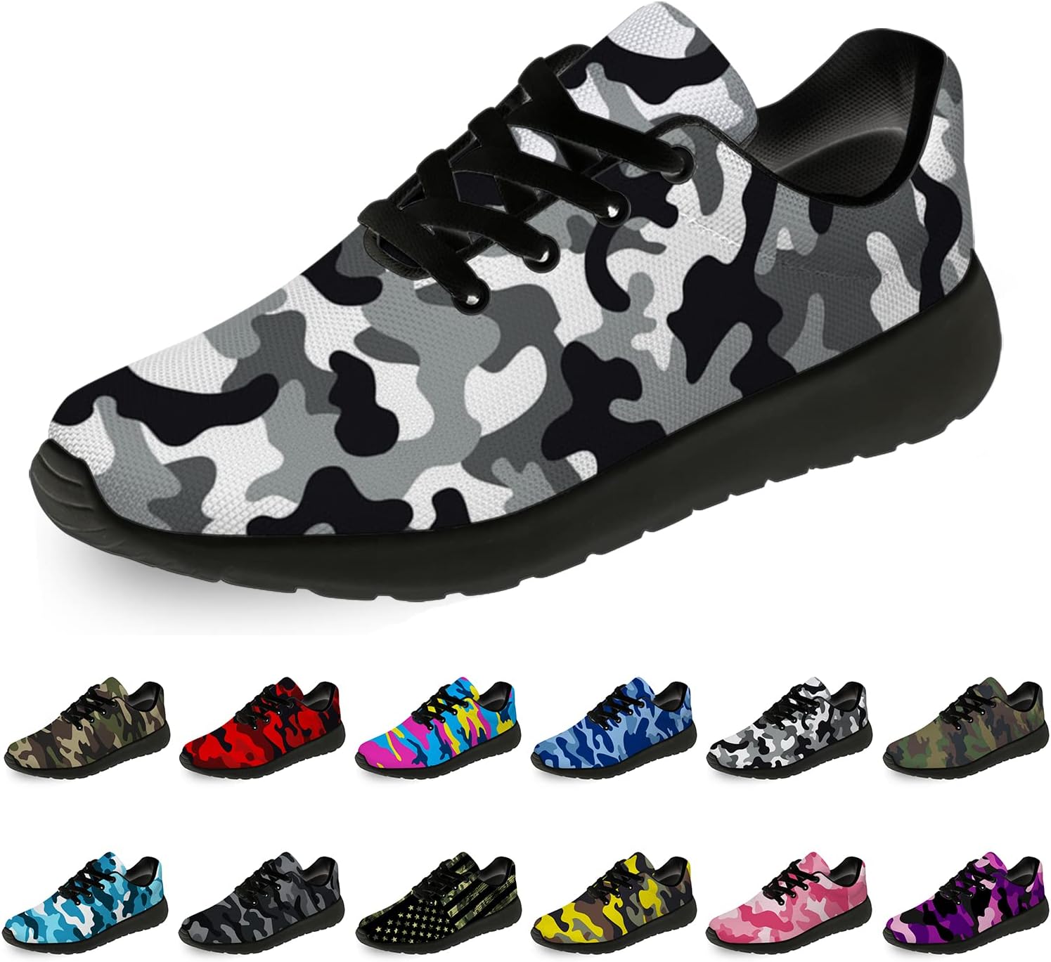 

Кроссовки Horethy унисекс с камуфляжным принтом для женщин и мужчин, дышащие и легкие, для любых случаев, мультиколор