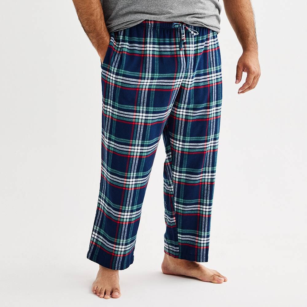 

Big & Tall Sonoma Goods For Life Фланелевые пижамные брюки с завязками, цвет Spirit Blue Plaid