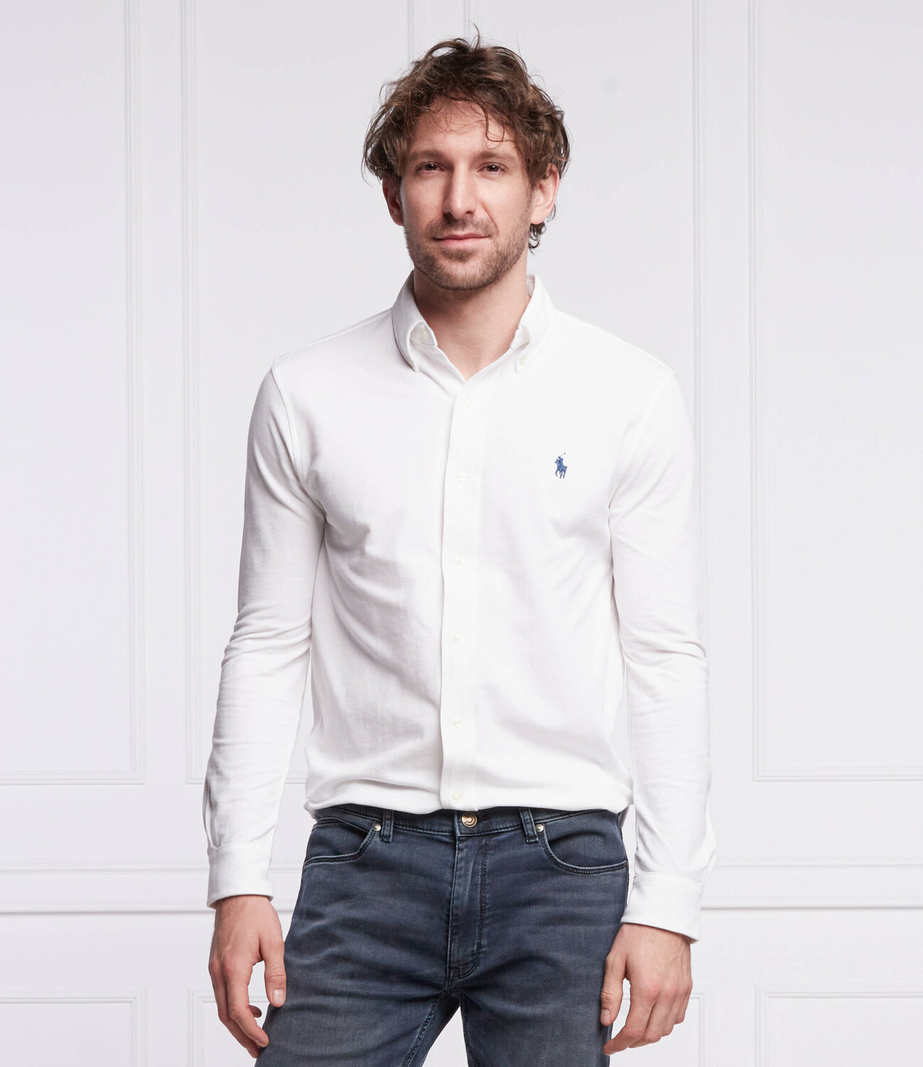 Рубашка POLO RALPH LAUREN regular fit, белый — фото 3