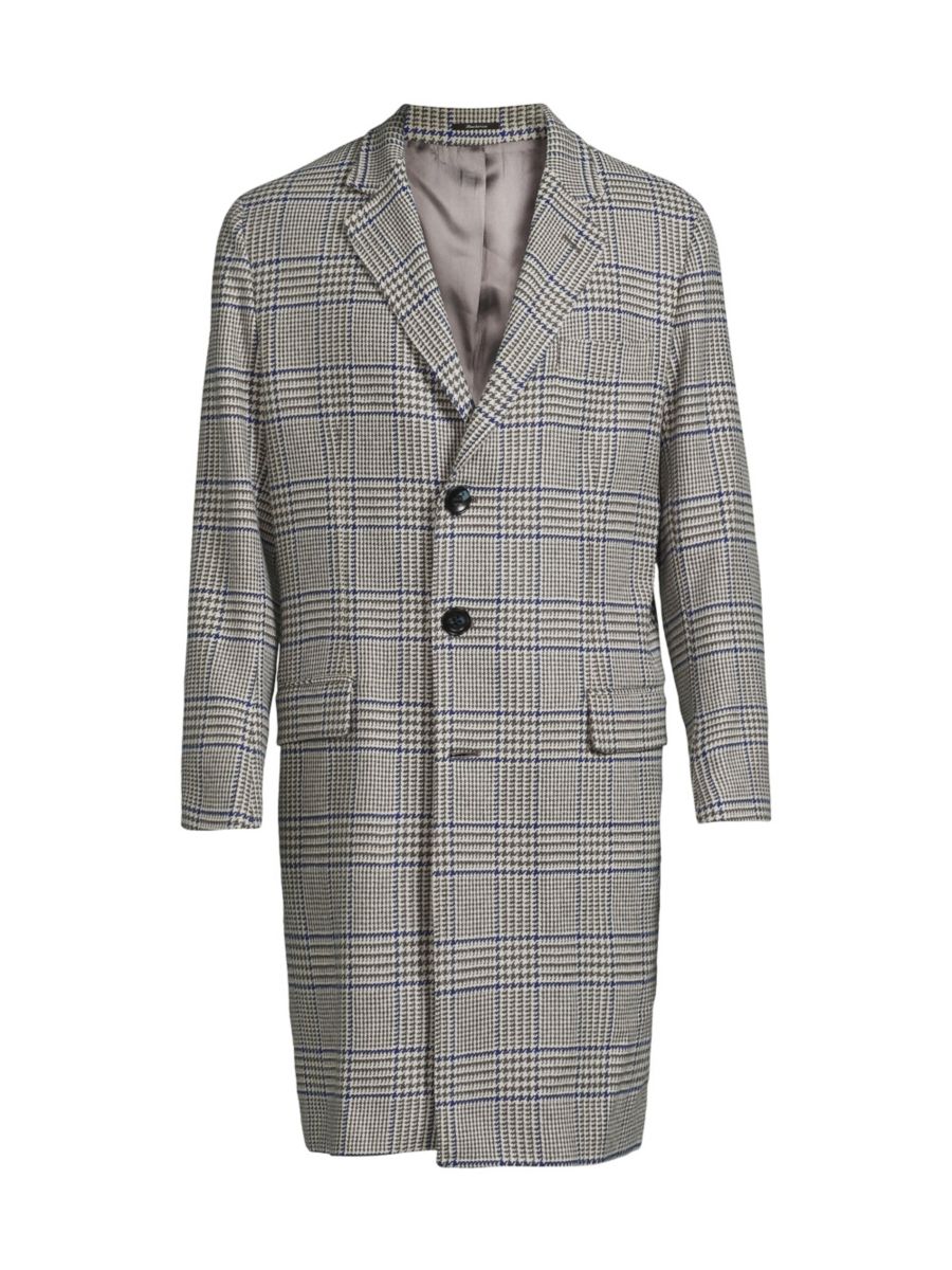 

Шерстяное пальто в клетку Glen Plaid Sartorio Napoli, синий
