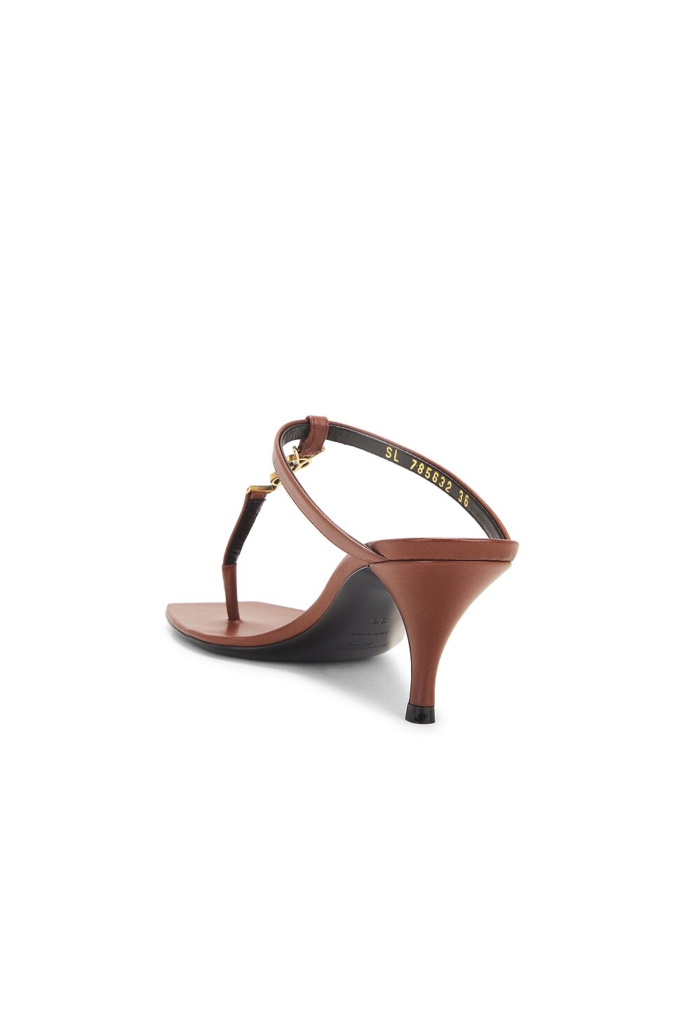 Женские сандалии Cassandra Sandal Saint Laurent, цвет Aesthetic Brown — фото 3
