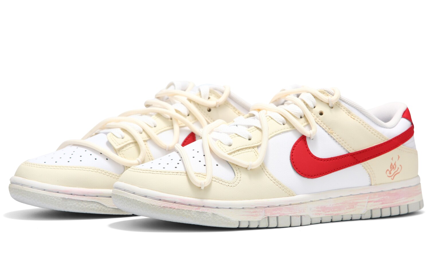 

Кроссовки Nike Dunk Skateboard Shoes Women's Low-Top Beige Yellow
