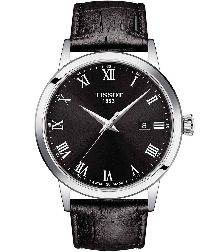 

Часы Tissot Classic Dream из черной кожи с тиснением, черный