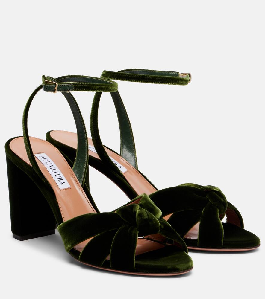 Туфли Nina 85 velvet Aquazzura, Muschio