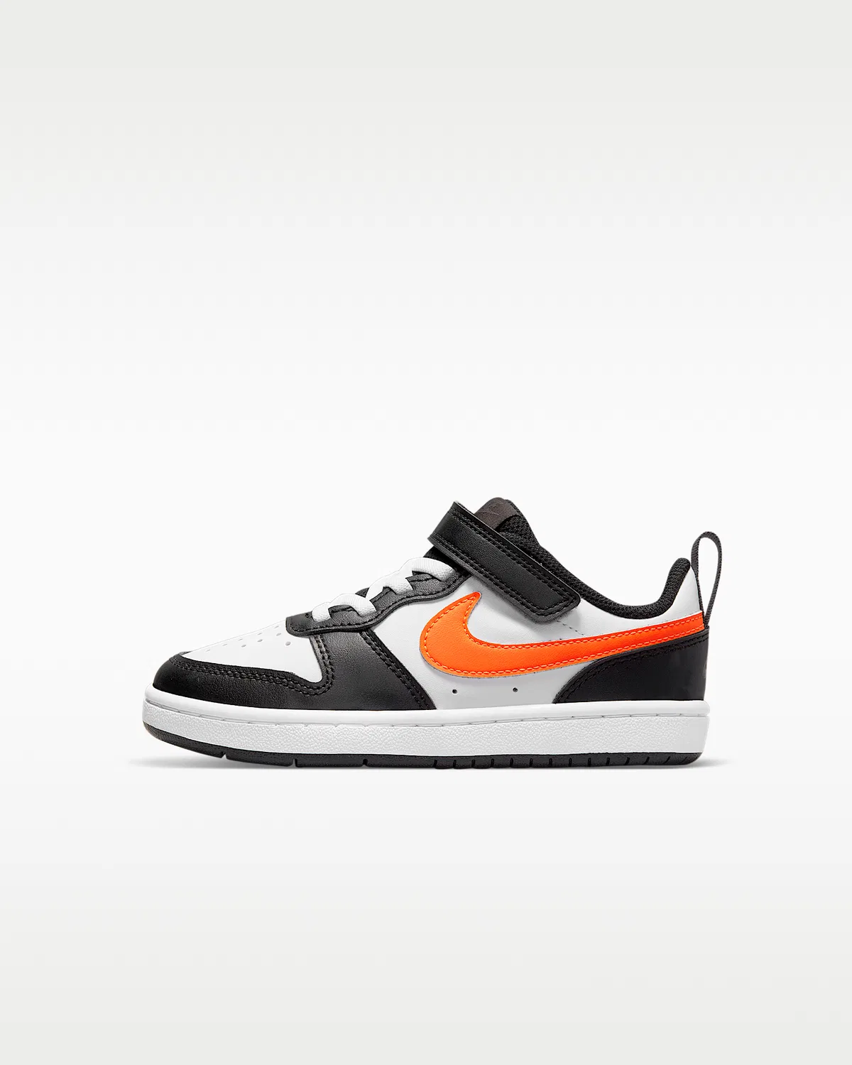 Кроссовки Nike Court Borough Low 2 для малышей, White/Black/Dark Smoke Grey/Total Orange