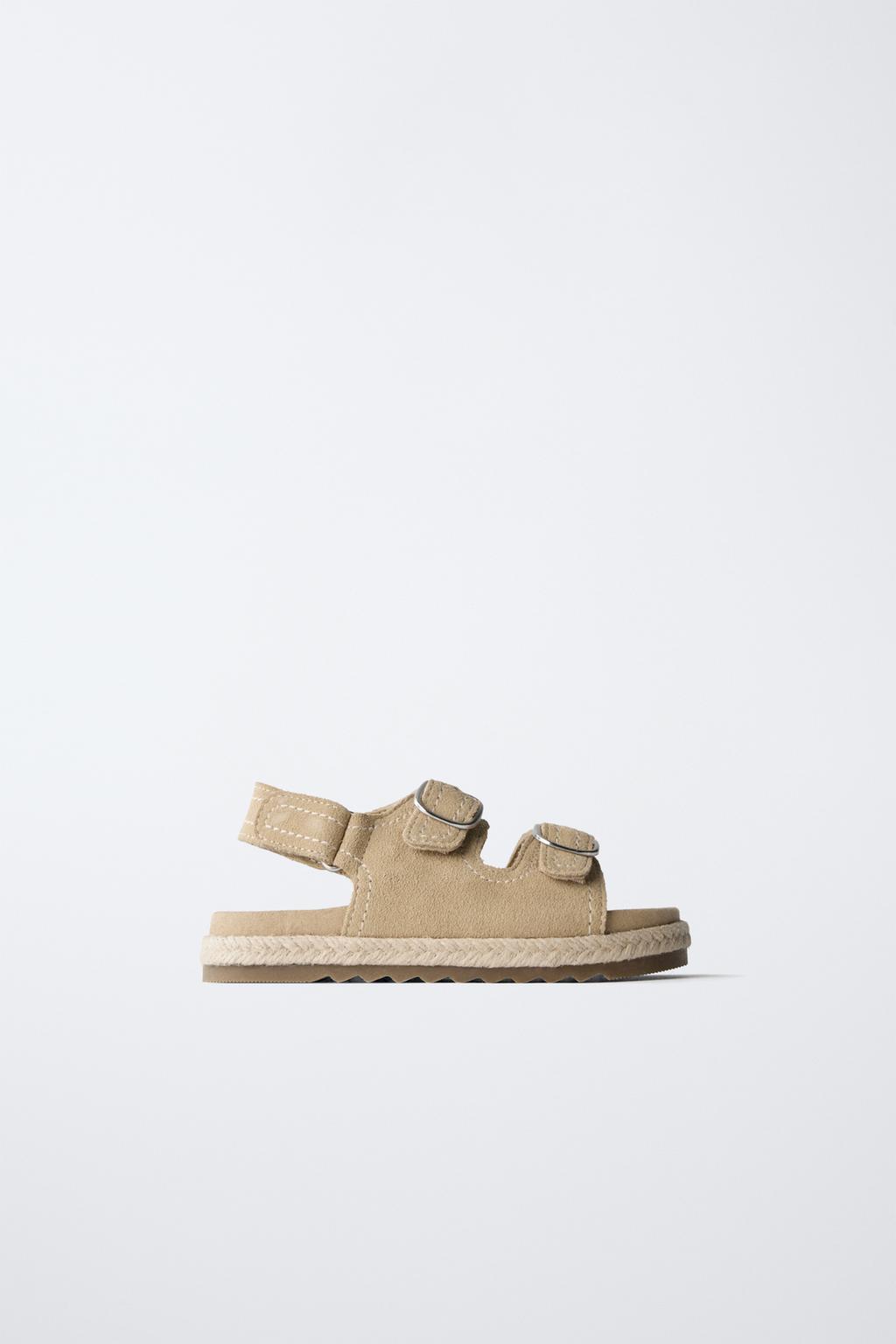 

Сандалии из джута и кожи ZARA, цвет Sand Brown