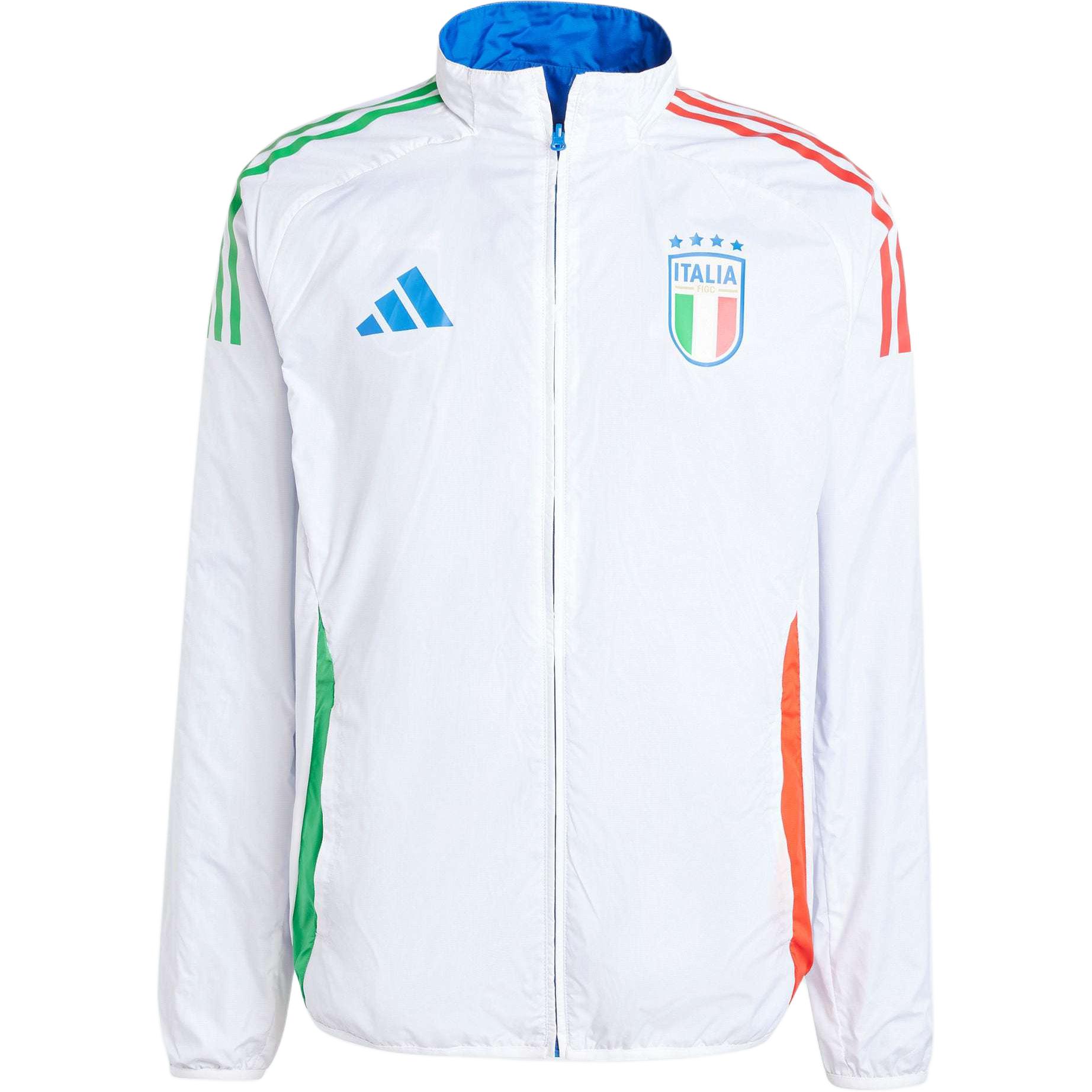 Adidas Реверсивная футбольная куртка Anthem, Blue/White — фото 4