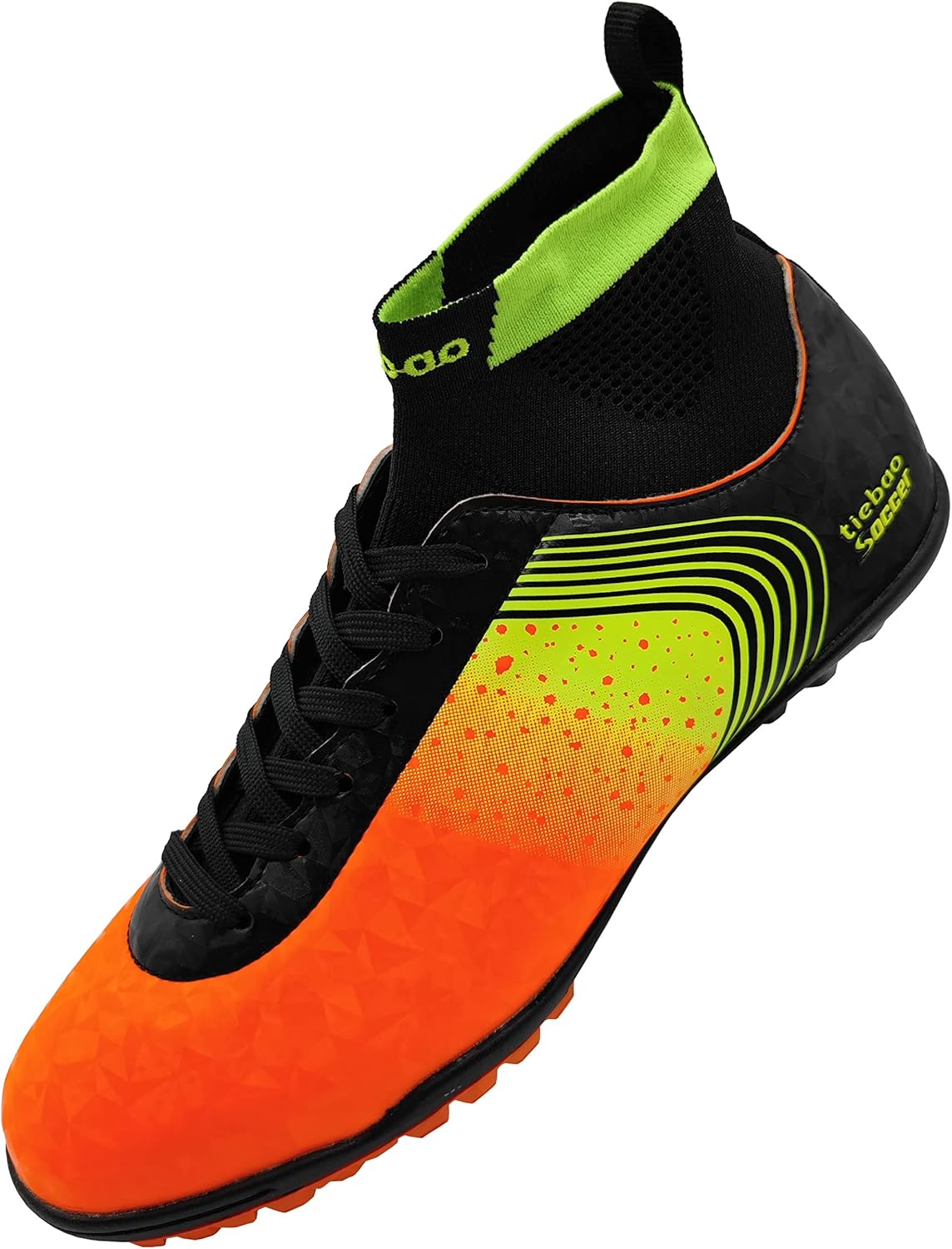 

Детские футбольные бутсы, высокие бутсы-носки для футбола, для твердого грунта, для игры на открытом воздухе, спортивные мужские бутсы Tiebaoganar, оранжевый