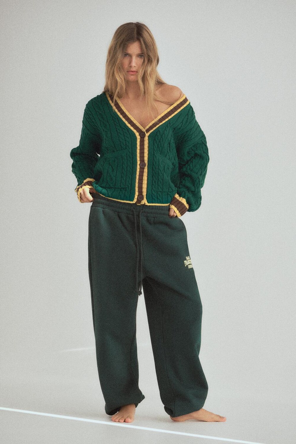 

Кардиган с клещами ZARA, зеленый