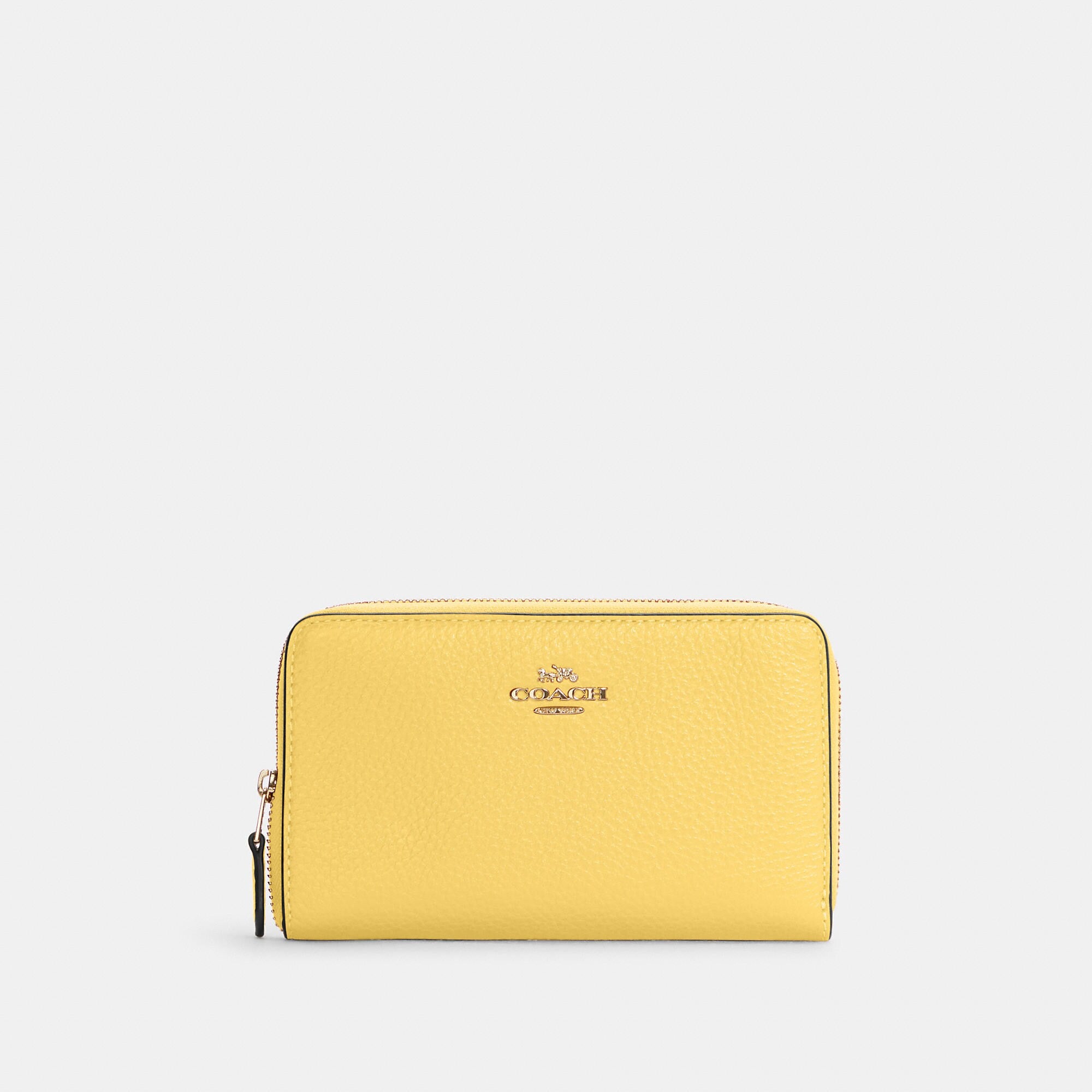 

Кошелек COACH Medium Id Zip Coach Outlet, цвет gold/retro yellow