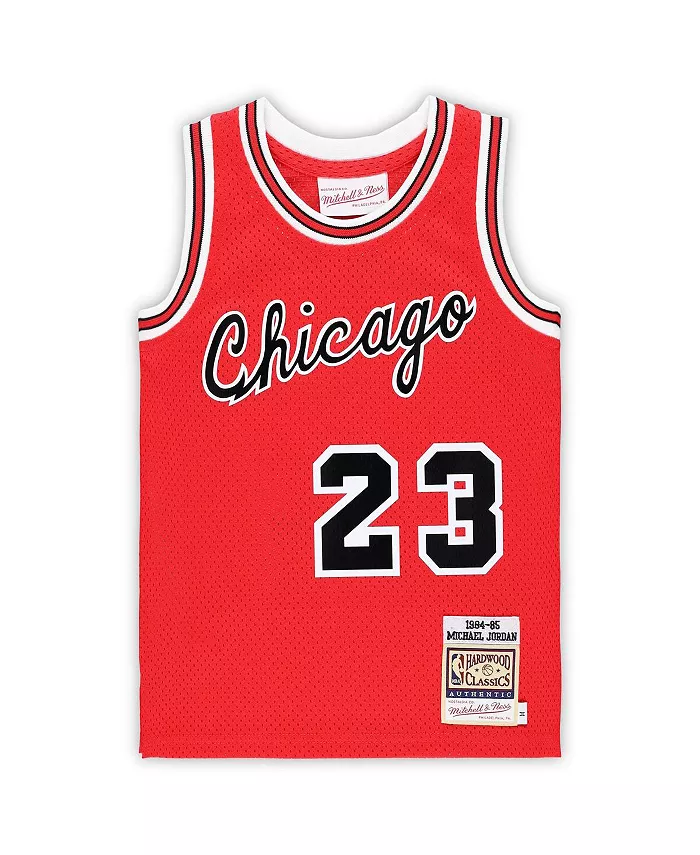 Детская баскетбольная майка Chicago Bulls Hardwood Classics 1984/85 в стиле Майкла Джордана, модель Authentic Swingman, красная Mitchell & Ness — фото 3