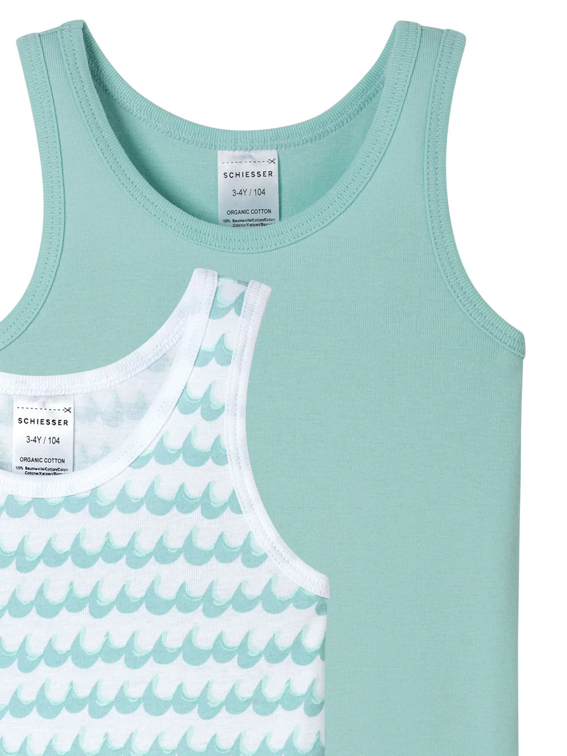 Нижняя рубашка 'Тонкая резинка' Schiesser, Blue/Turquoise/Mint/White — фото 3