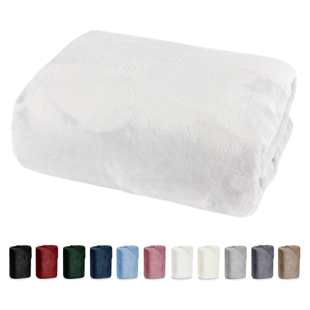 

Heimtexland Luxury Простыня на резинке Cashmere Touch Мягкая простыня на резинке Nicky Plush Teddy Type585 Белый 100 см x 200 см