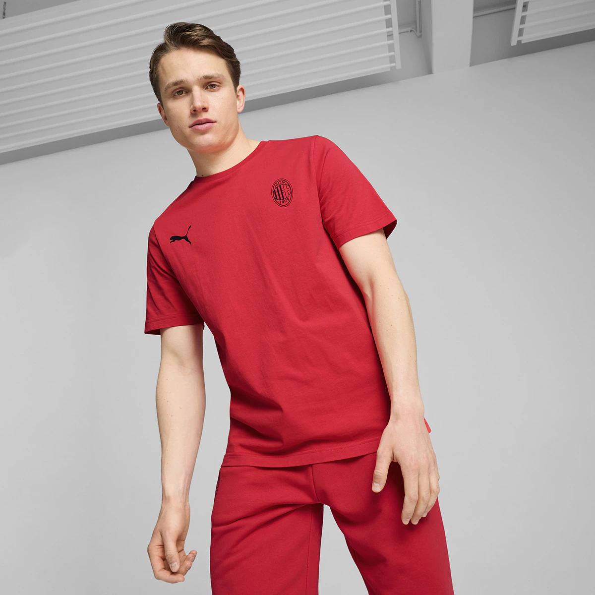 

AC Milan мужская футболка 2024-2025 ESS футболка Puma, красный/черный