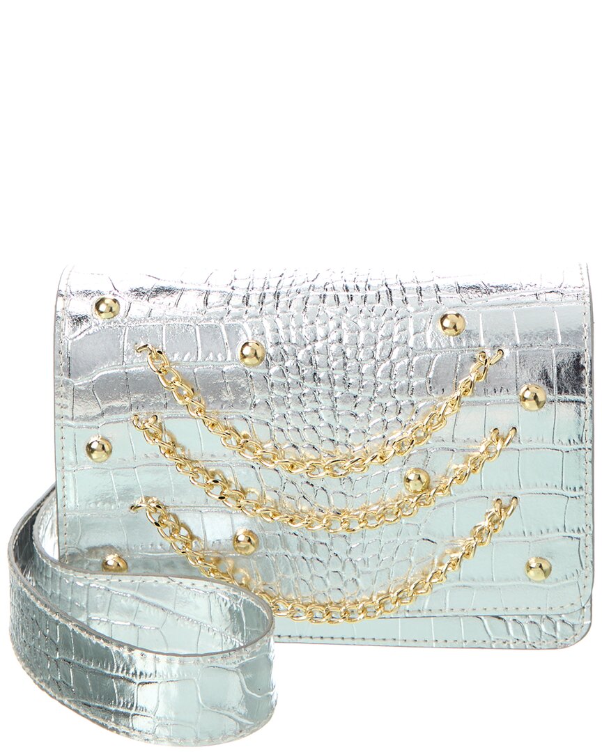 

Persaman New York Bonnie13 кожаный клатч, серебряный
