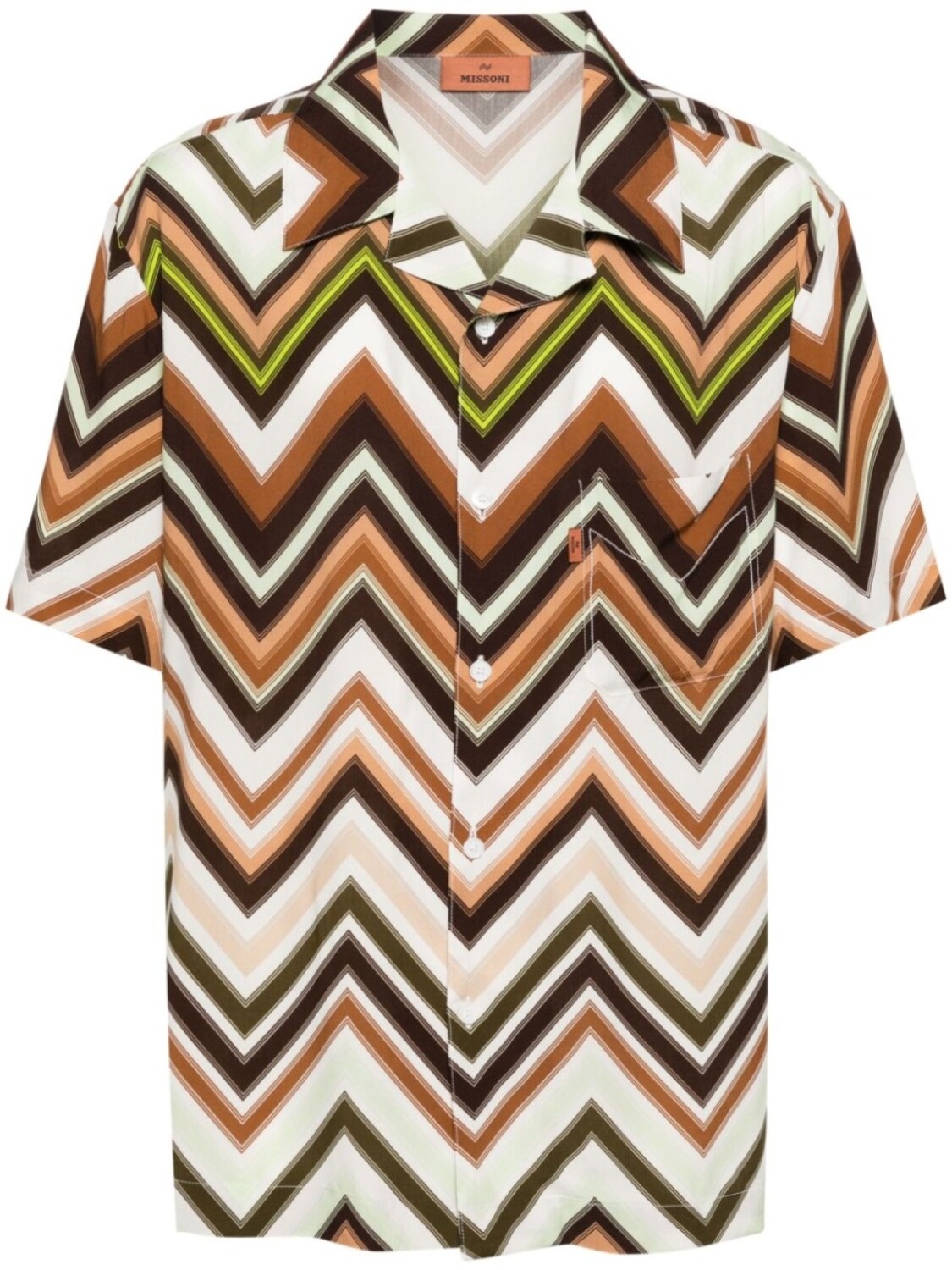 

Missoni рубашка с короткими рукавами и узором зигзаг, зеленый