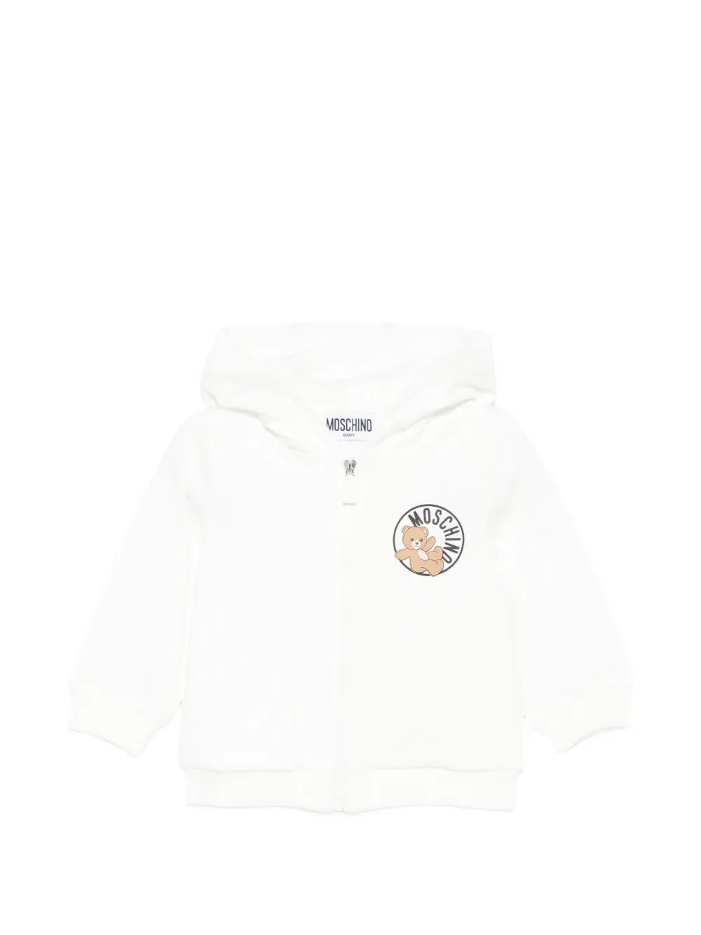 Худи с застежкой-молнией и логотипом Moschino Kids, белый
