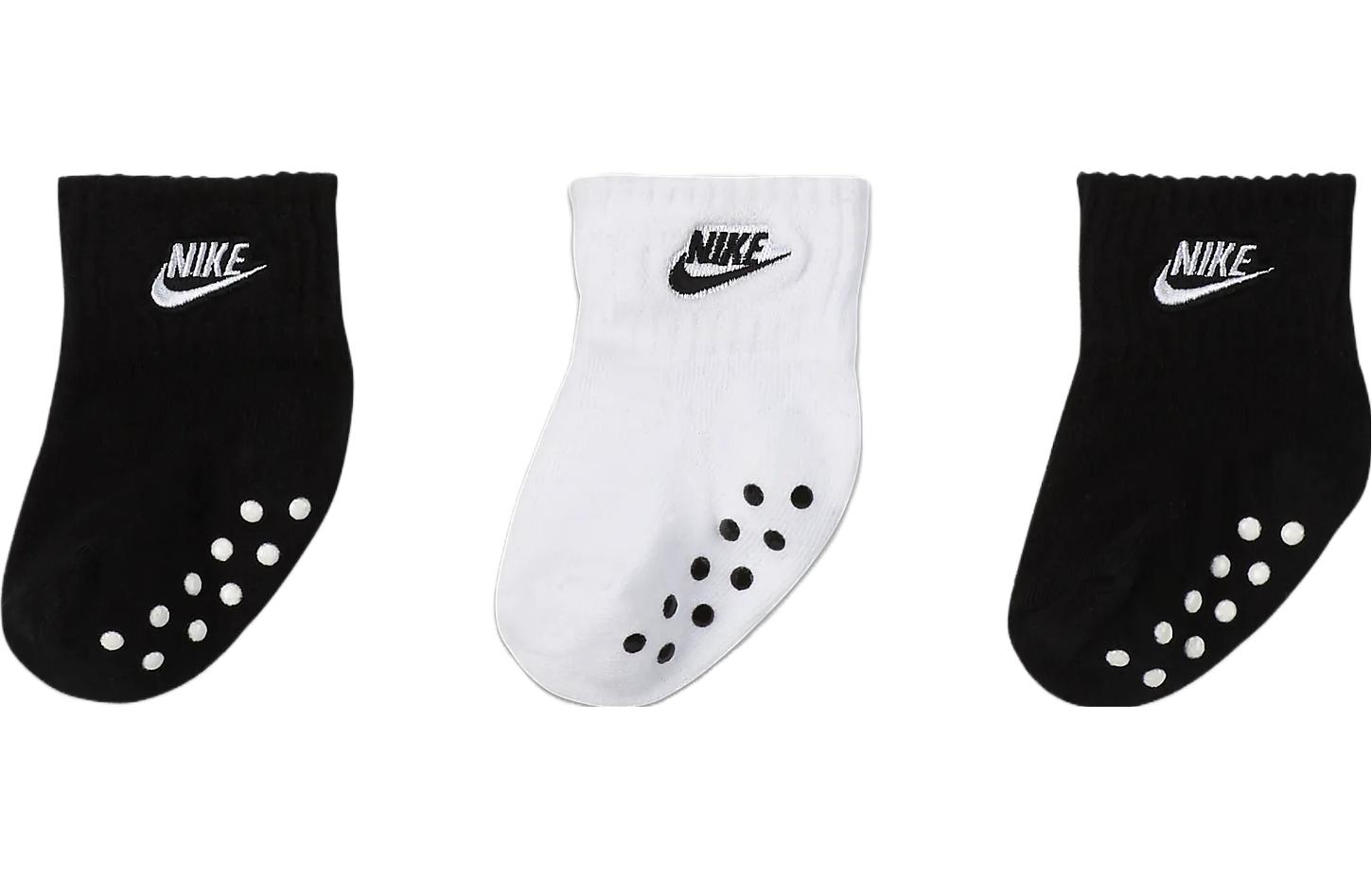 Детские носки средней плотности Nike, 3 pack (черный+белый+черный) — фото 3
