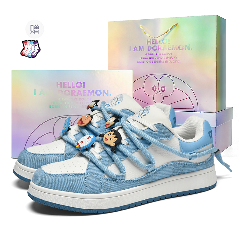 

Doraemon Дораэмон, лимитированная серия, пышные кроссовки низкие скейтерские унисекс — муссовый синий (DIY пряжки для обуви) [Коробка], цвет Mousse Blue (DIY Shoe Buckles)[Box]