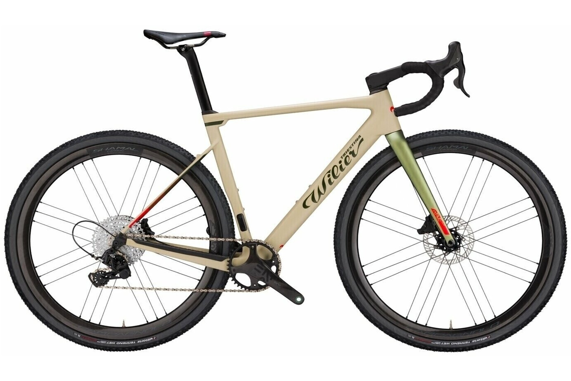 

Гравийный велосипед Wilier Rave slr - force axs - ndr38 - 28 дюймов - diamant, beige | v2 - sand green; matt