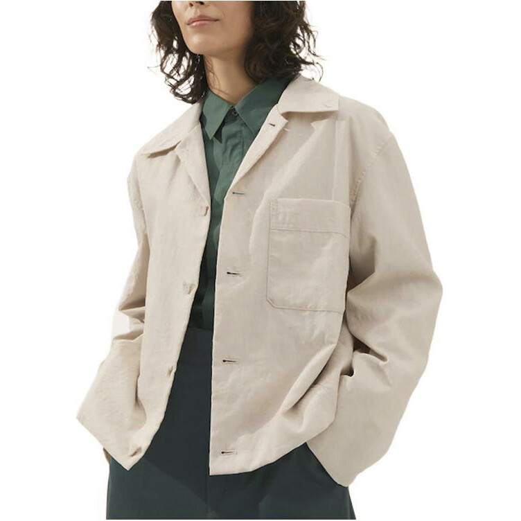 Легкая куртка унисекс Uniqlo Nylon Shirt, 30 кремовый — фото 3