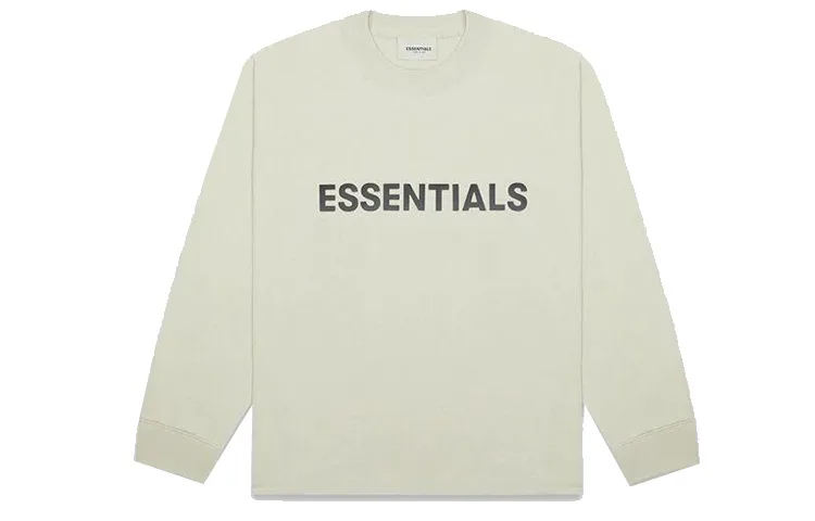 

3D Silicon Applique Boxy Long Sleeve T Shirt Fear Of God Essentials, серый зеленый