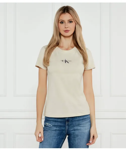 

Футболка Slim fit Calvin Klein Jeans, бежевый