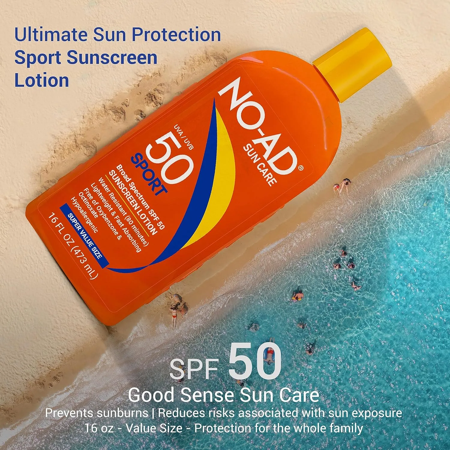 Солнцезащитный лосьон NO-AD Sport, SPF 50, 450 мл. — фото 2