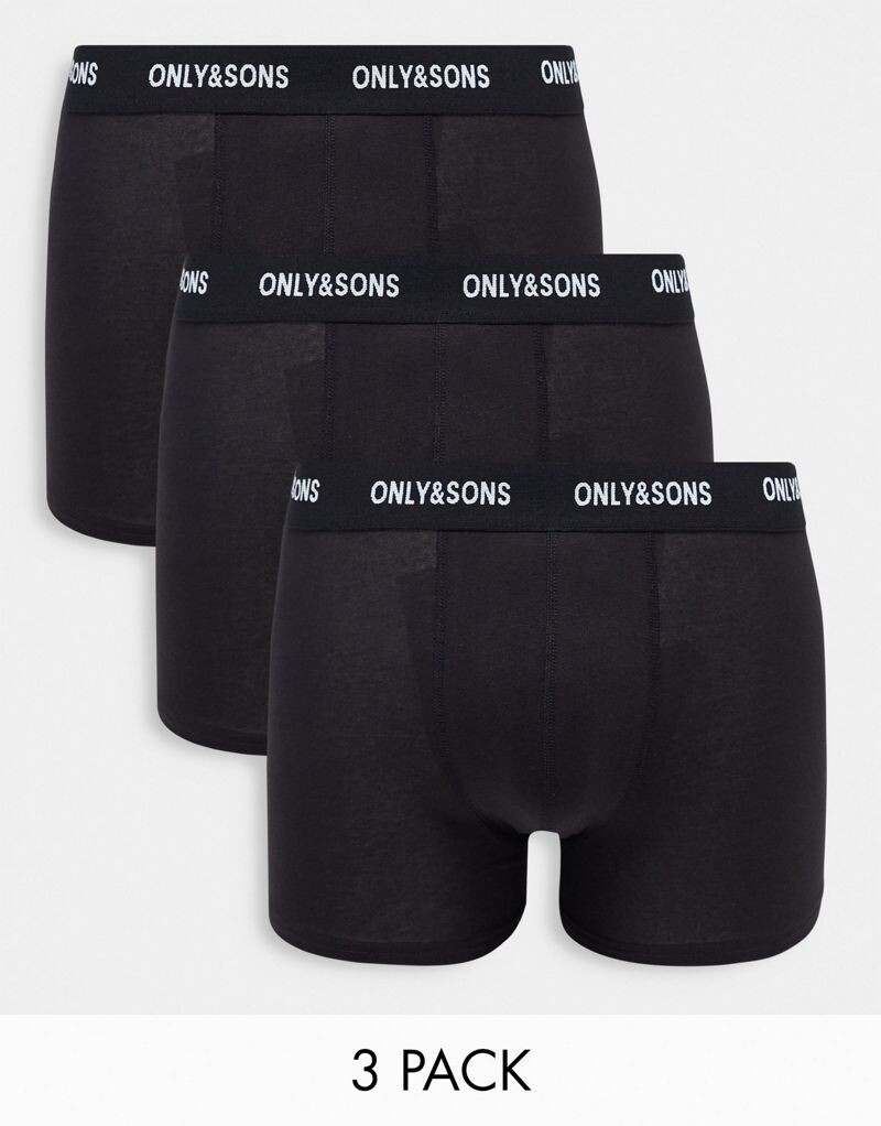 

Набор из 5 плавок Only & Sons однотонного черного цвета
