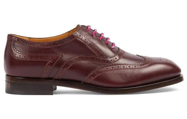 Кроссовки lace up shoe 'burgundy' Gucci, бургундия — фото 2