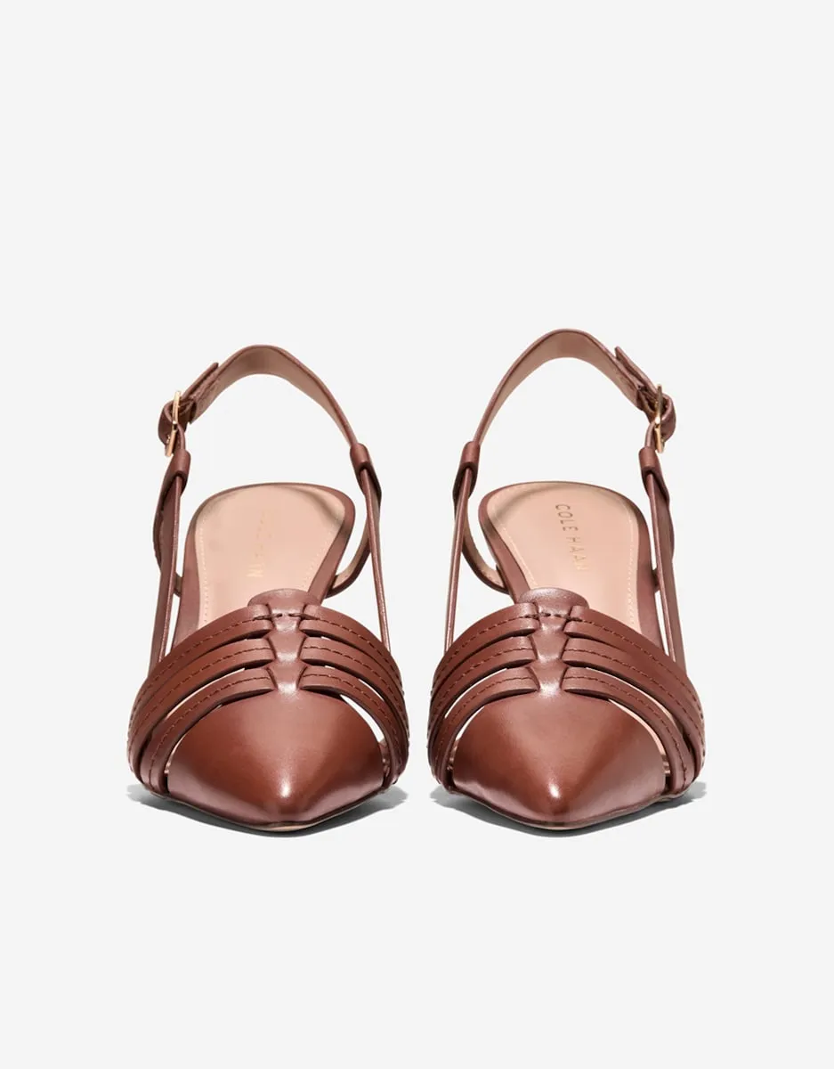 Женские туфли-лодочки без задника из натуральной кожи Cole Haan, коричневый — фото 4