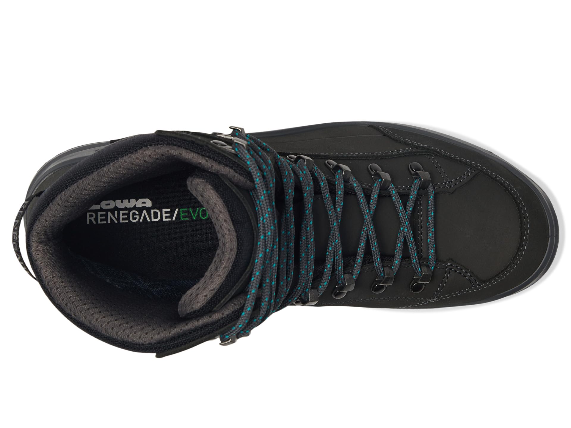 Ботинки женские Lowa Renegade EVO GTX Mid трекинговые на шнуровке, синий/черный — фото 2