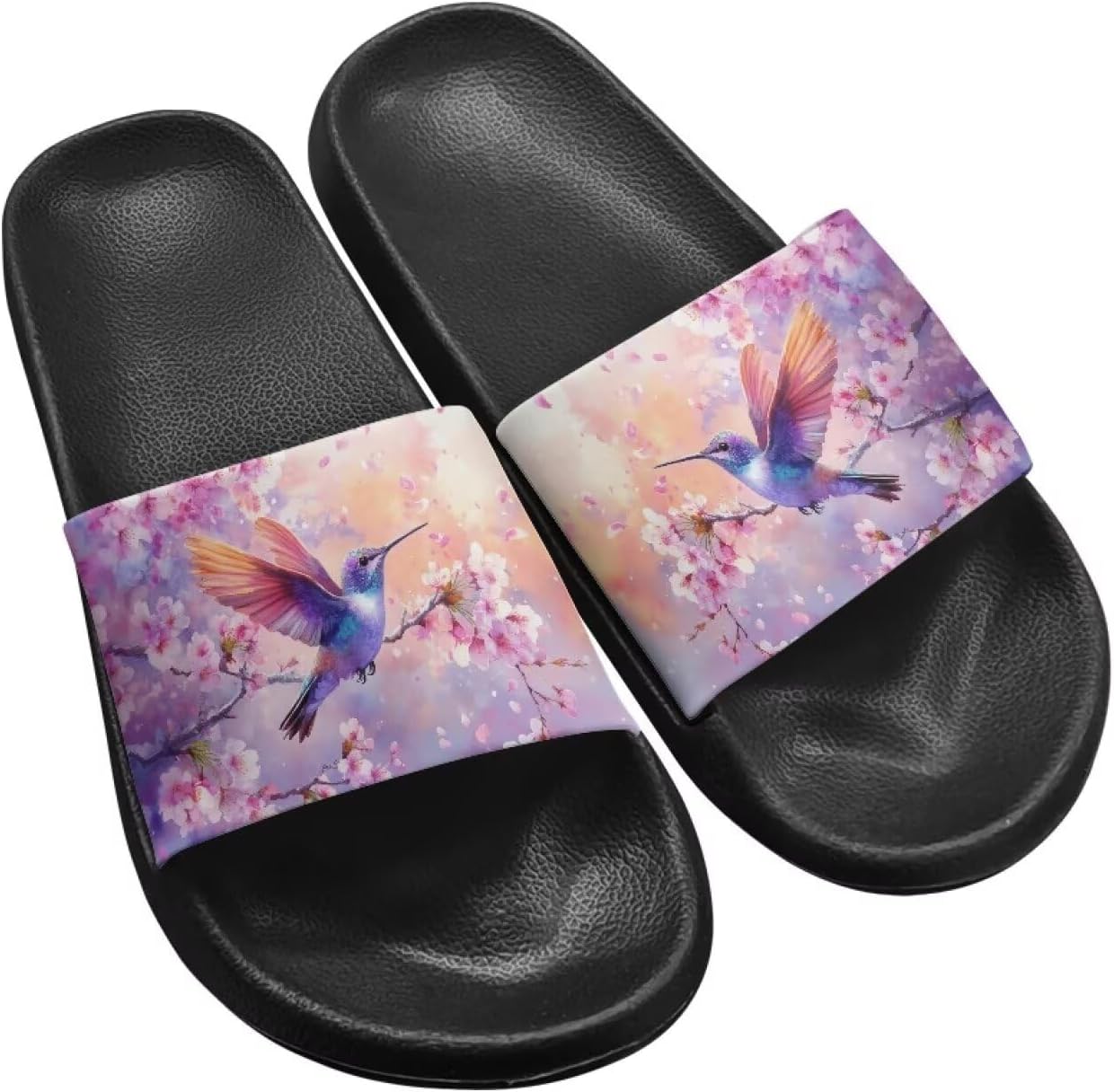 

Тапочки Hechitok для женщин и мужчин, шлепанцы для душа и дома, удобные и мягкие плоские сандалии из ЭВА, Hummingbird Flower