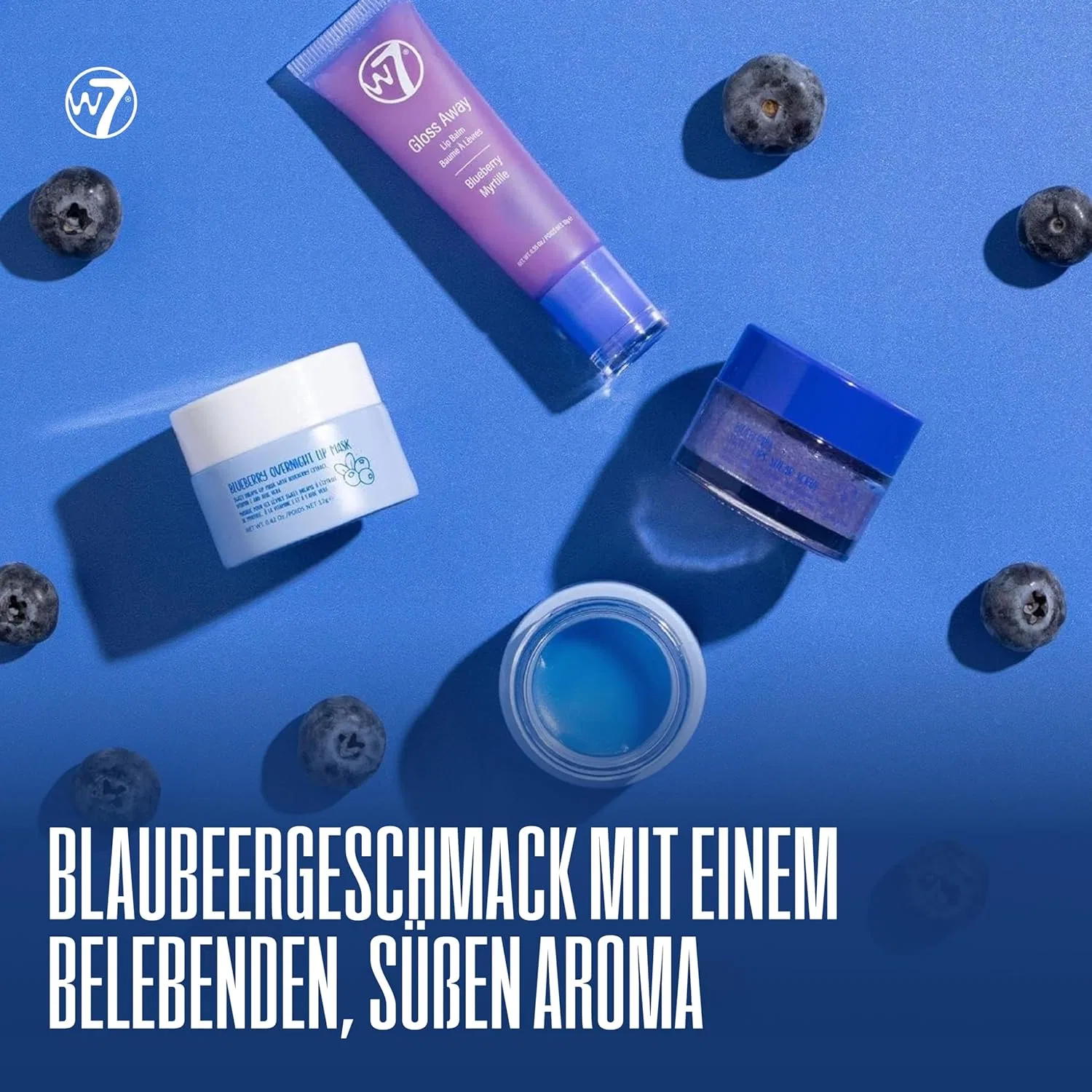 Набор для ухода за губами W7 Sweet Dreams Lip Care Trio, черника W7, Blueberry — фото 3