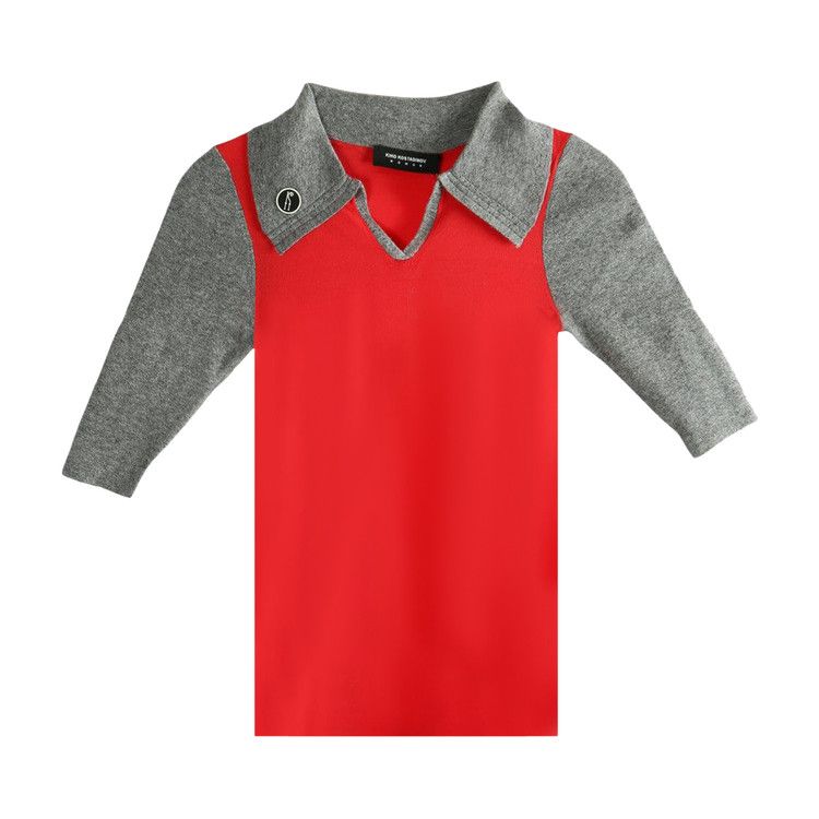 

Поло Kiko Kostadinov Larissa Knit Polo, Vermillion Red