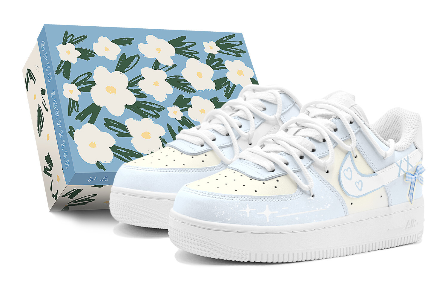 

Обувь для скейтбординга Air Force 1 для детей, начальная школа Nike, цвет Sky Blue