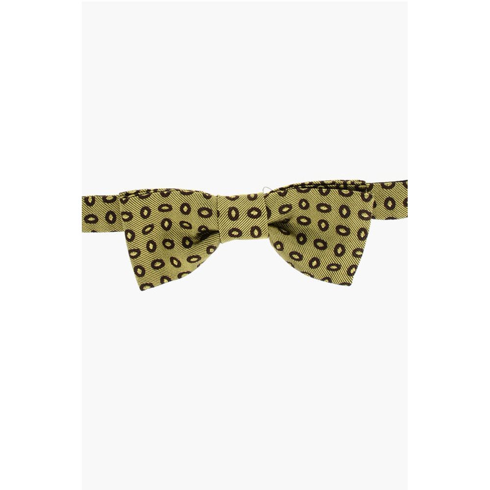 

CC COLLECTION Галстук-бабочка из смесового шелка с узором в горошек Corneliani, зеленый
