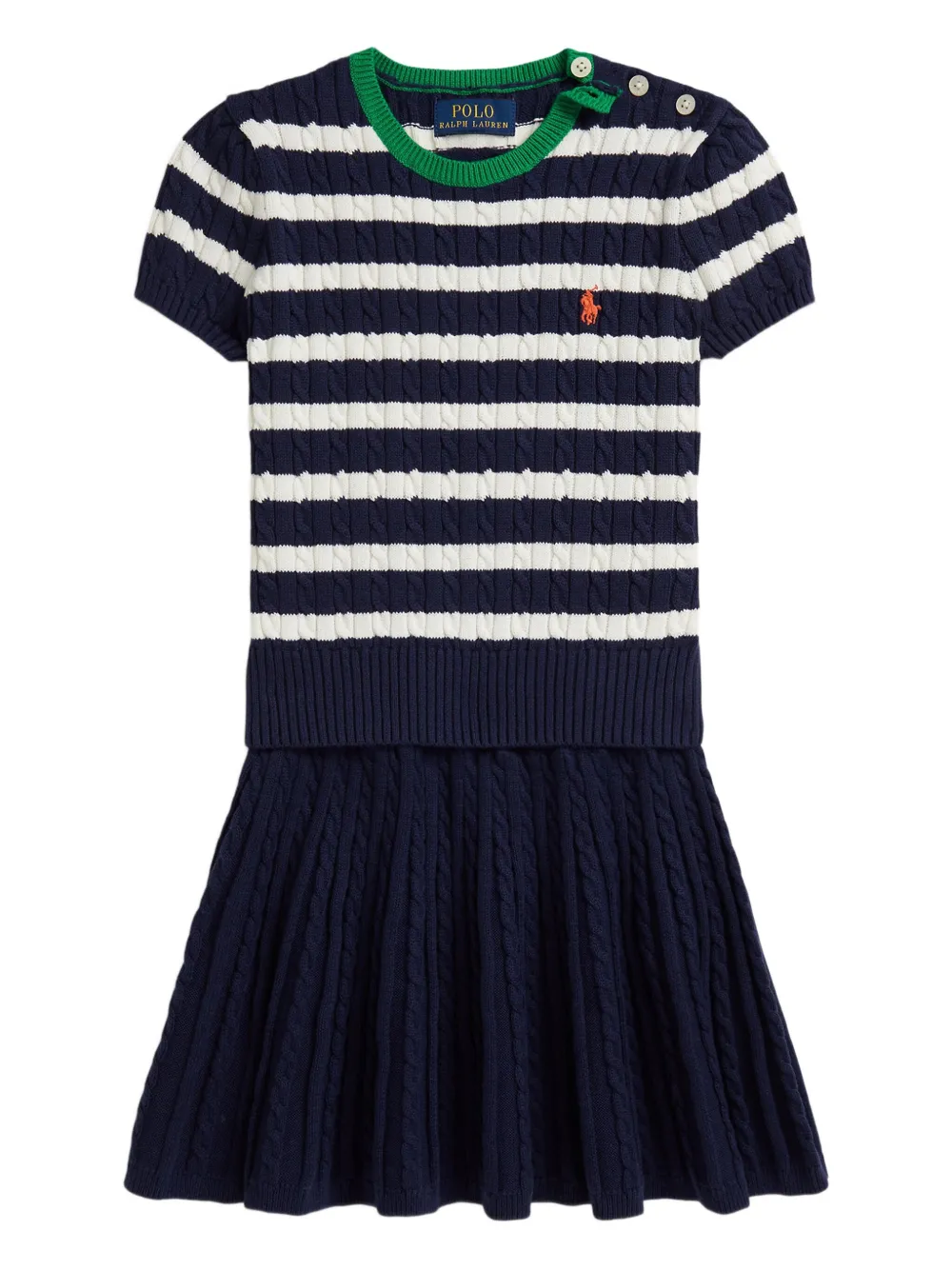 

Комплект из топа и юбки в полоску POLO RALPH LAUREN KIDS, синий