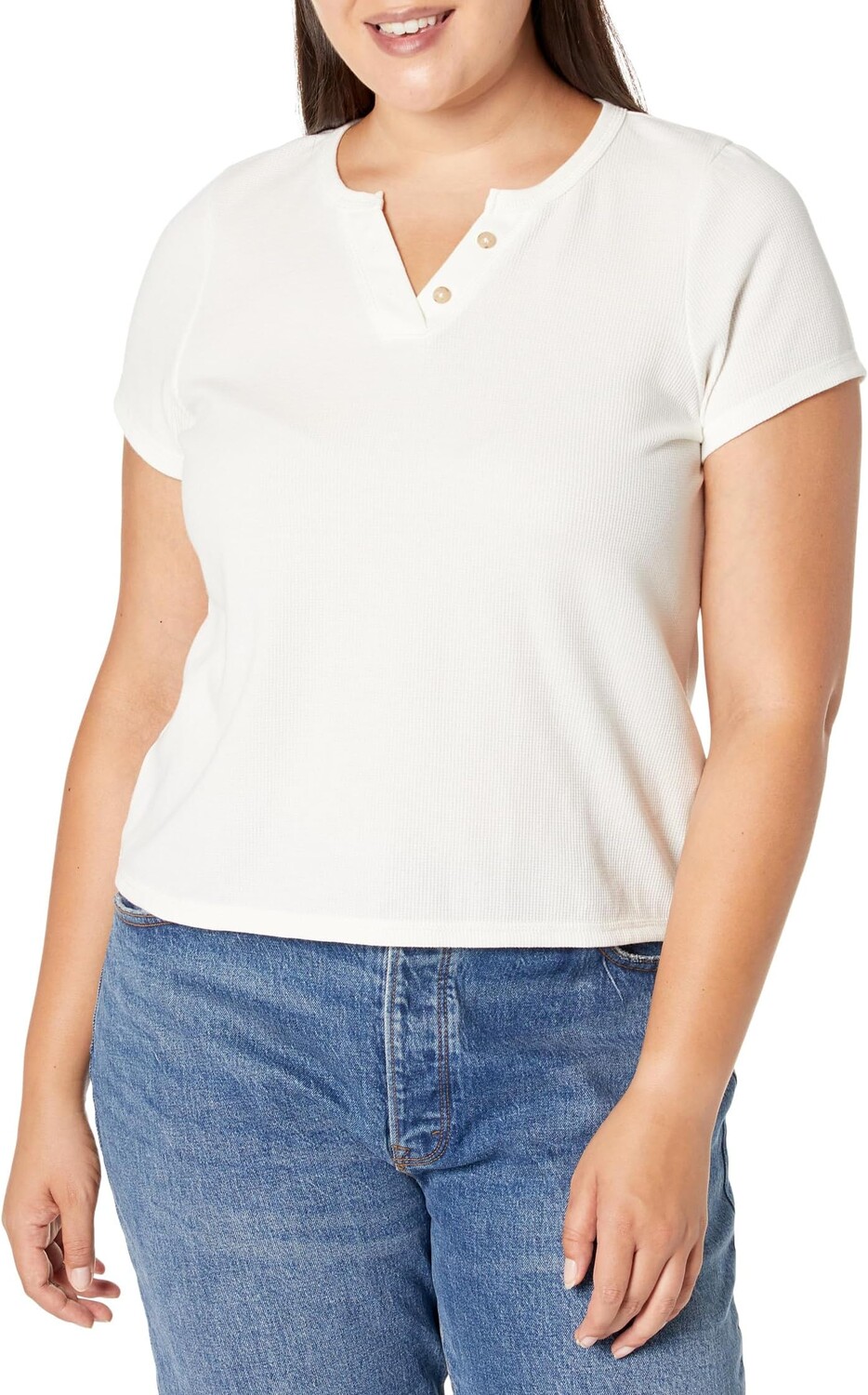 

Футболка Madewell Plus Split-Neck Henley Tee, цвет Lighthouse