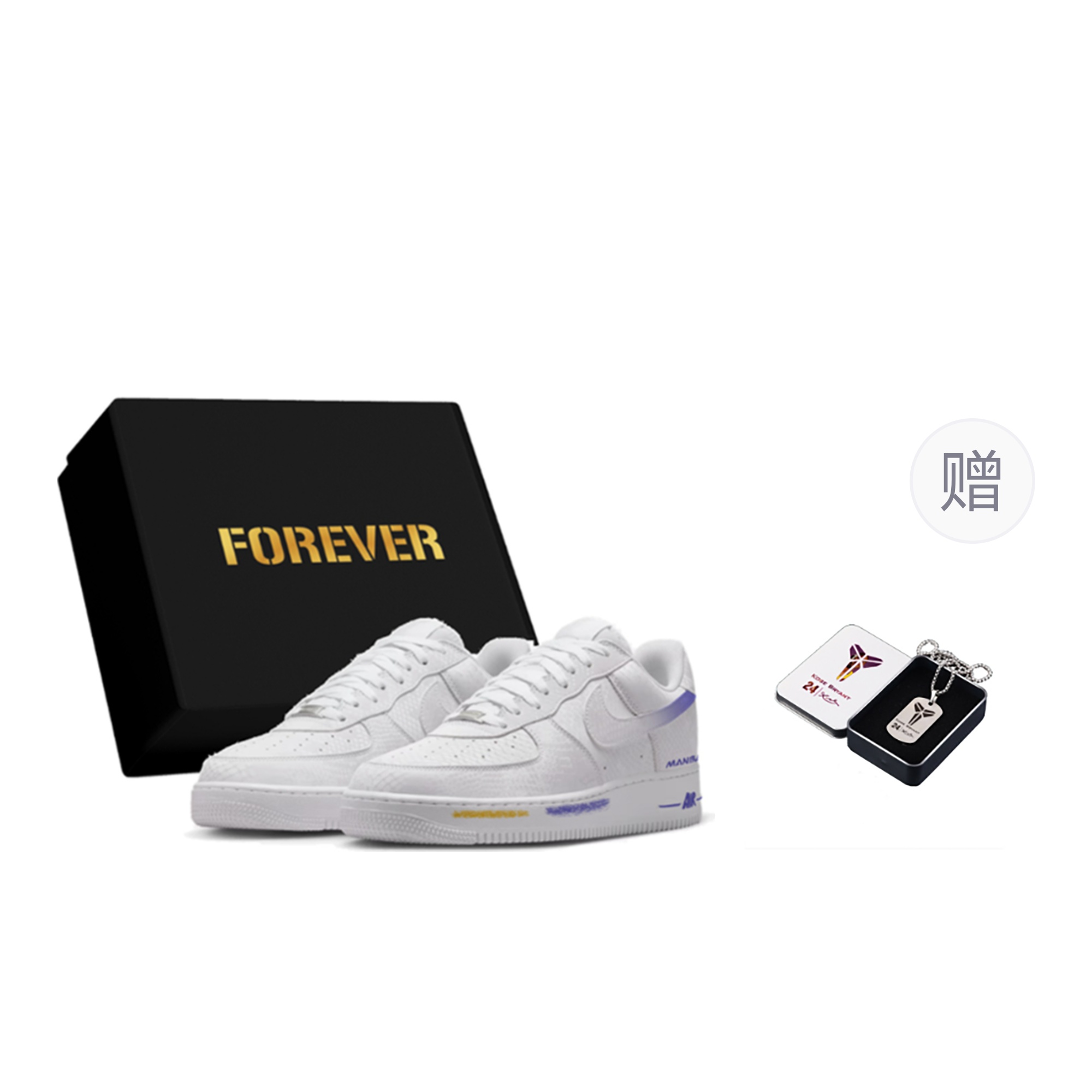 

Nike Кроссовки Air Force 1 Low Kobe Forever White с амортизацией и износостойкостью для скейтбординга, мужские, белые
