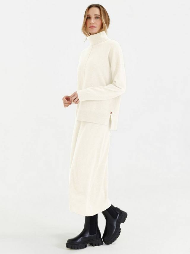 

Юбка миди из шерсти с отделкой в технике крючком Chinti & Parker, Cream