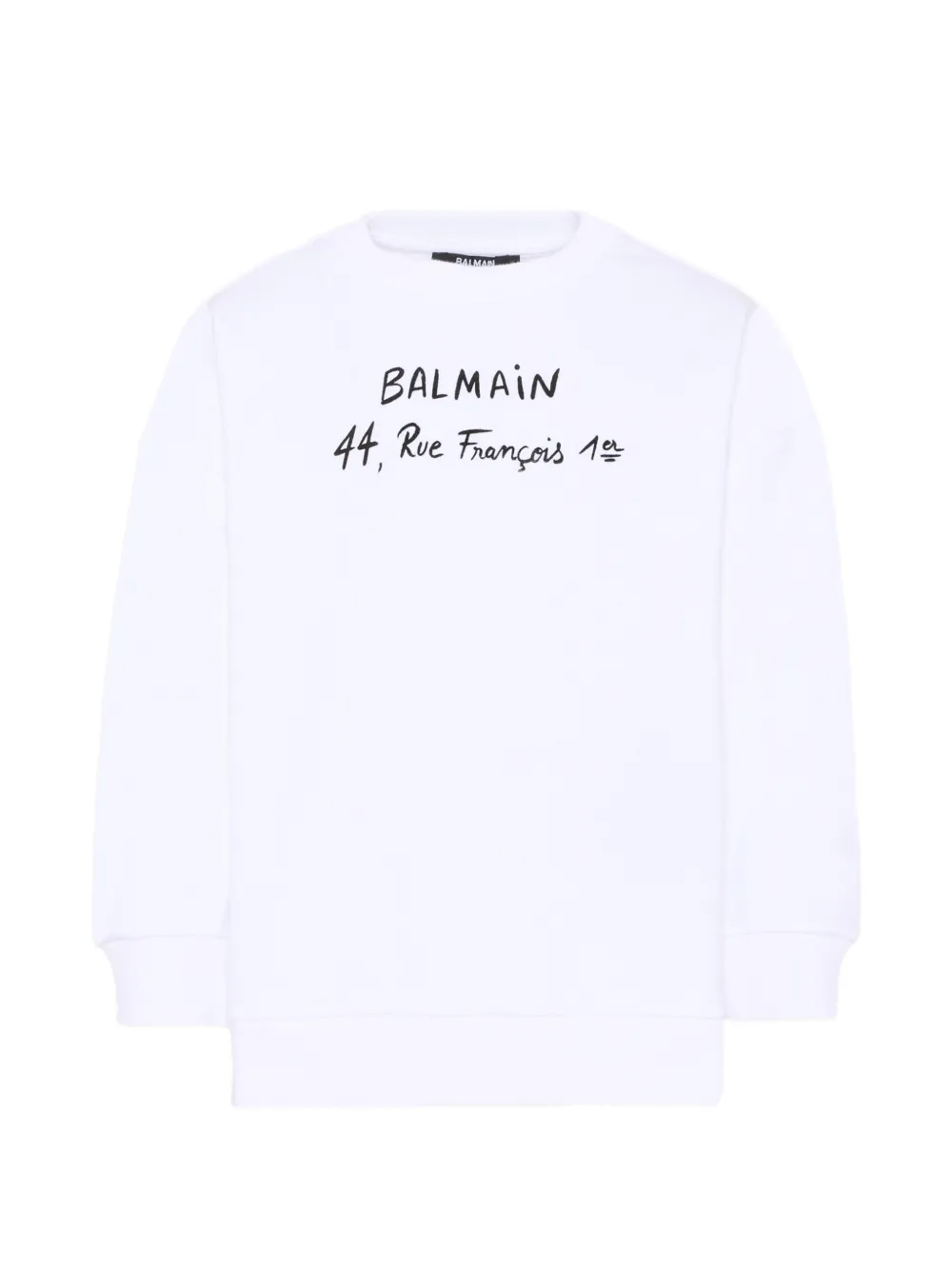 

Свитшот с логотипом и круглым вырезом Balmain Kids, белый