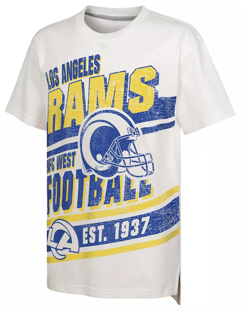 

Одежда команды НФЛ Молодежная белая футболка Los Angeles Rams Get Loud NFL Team Apparel
