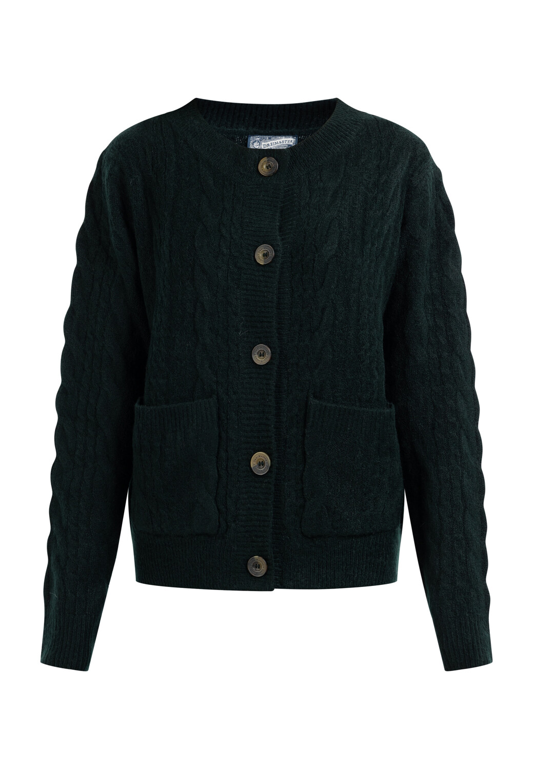 

Толстовка DreiMaster Strickjacke Mit Knöpfen, темно-зеленый