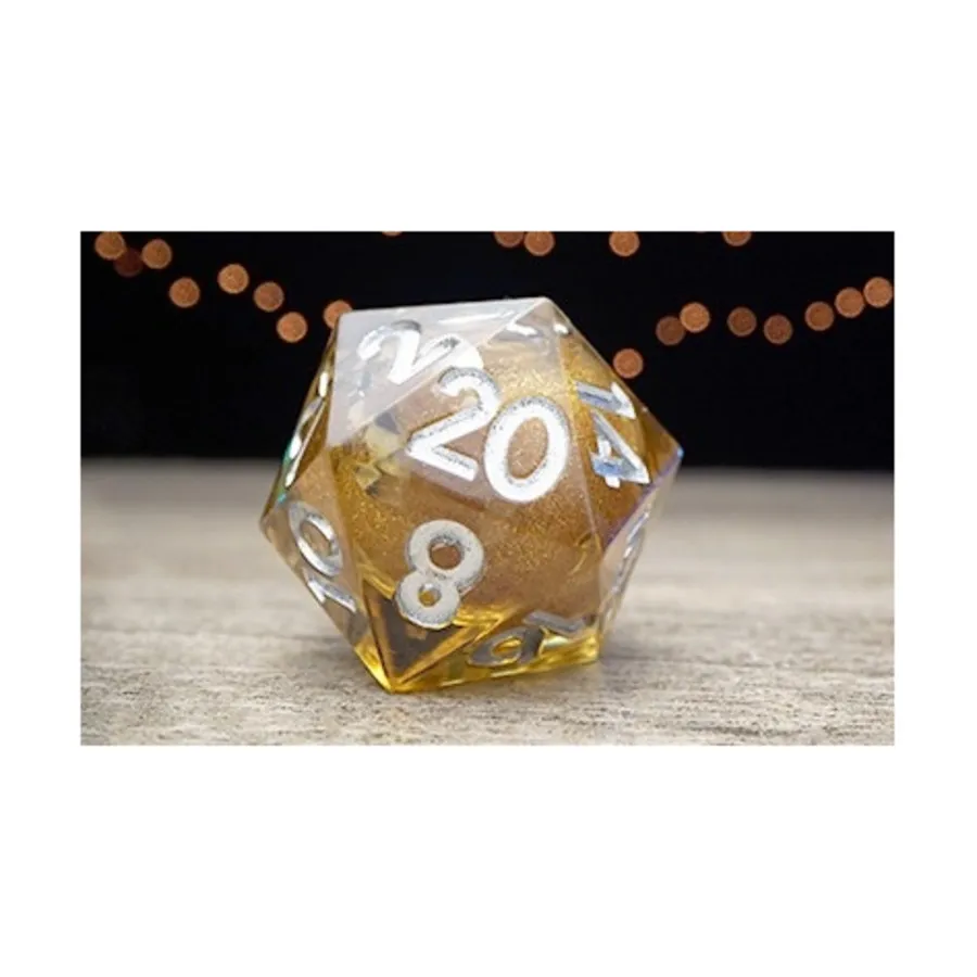 

Эликсир d20 - Желтый с серебром, Elixir Liquid Core Dice