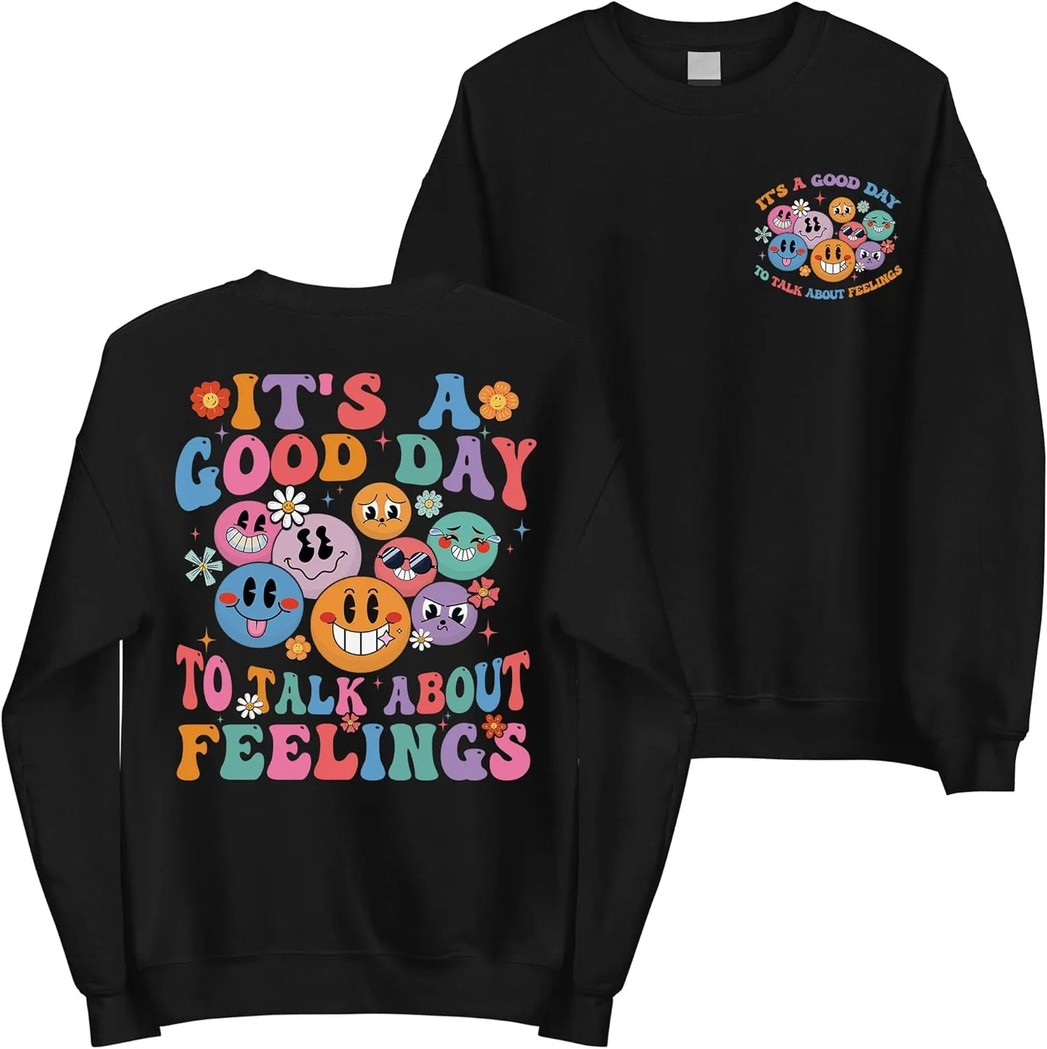 

Свитшот Funny It's A Good Day to Talk About Feelings с двусторонним принтом MadalenStore