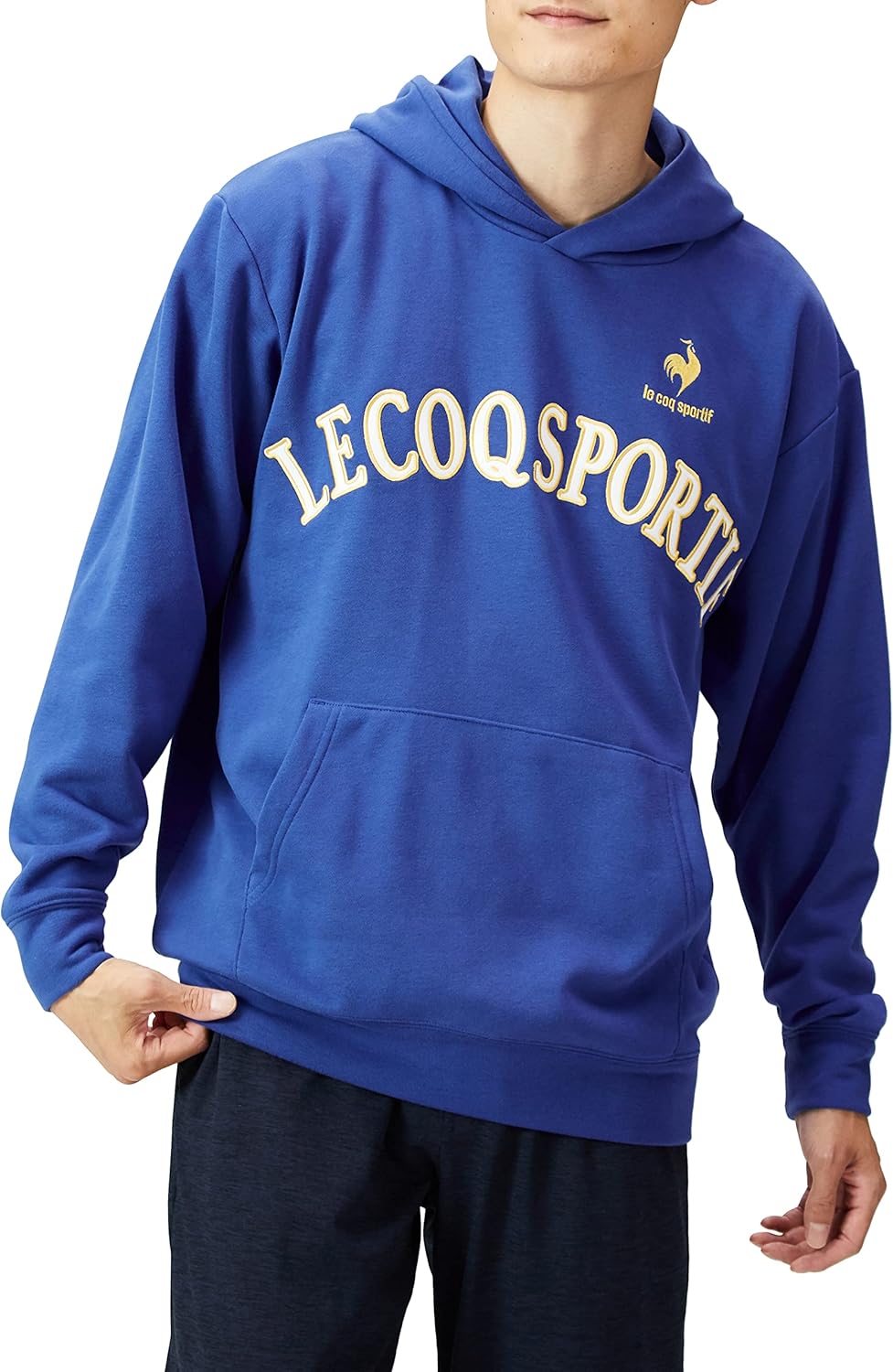 

Толстовка с капюшоном Le Coq Sportif, тренировочная, влагоотводящая, эластичная, синий