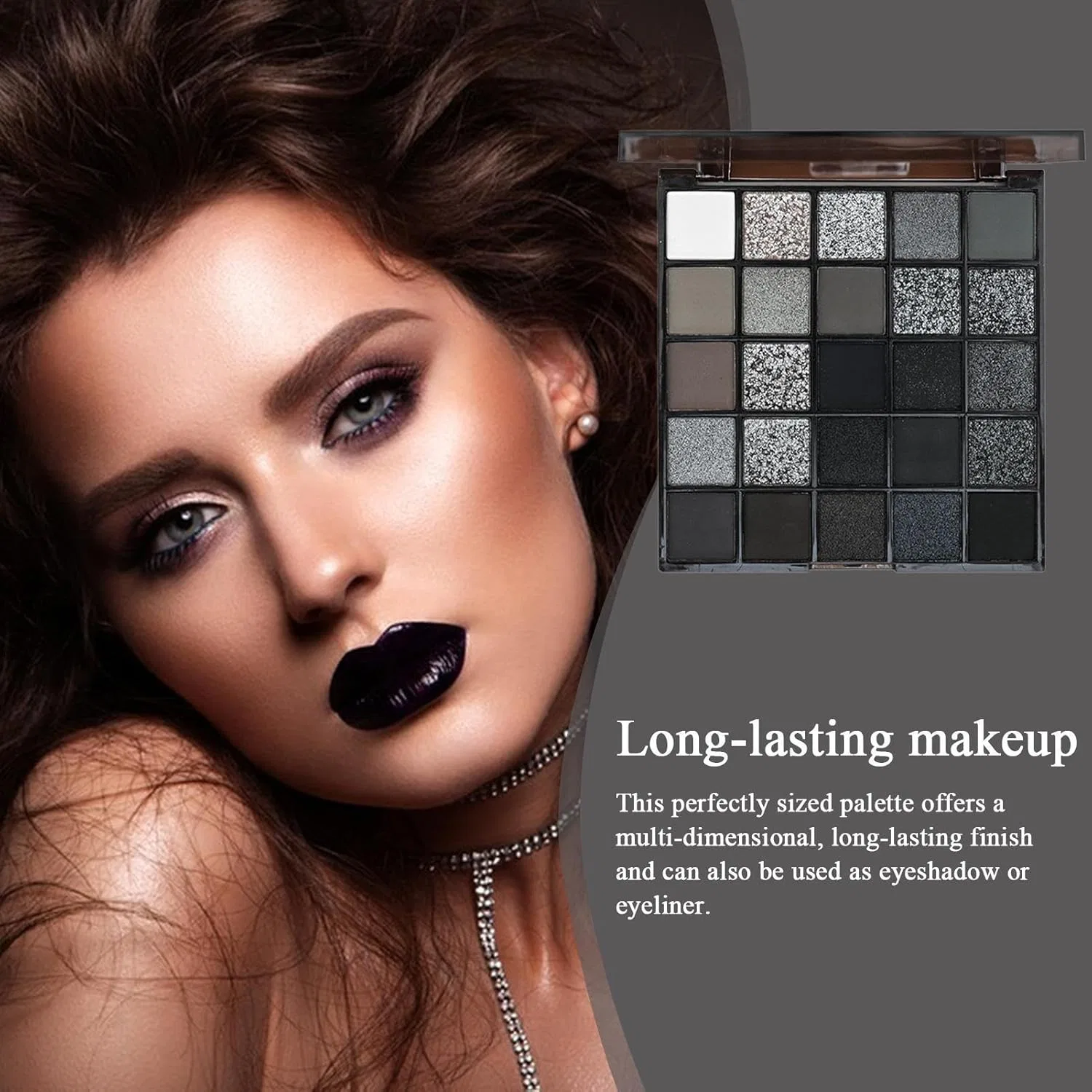Палетка теней Smokey Eye Shadow 25 цветов Goth Makeup Palette Generic — фото 2