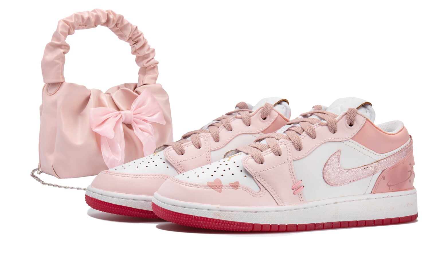 

Кроссовки Air JORDAN 1 Vintage Basketball Shoes Women's Low-Top White Pink, Розовый, Кроссовки Air JORDAN 1 Vintage Basketball Shoes Women's Low-Top White Pink