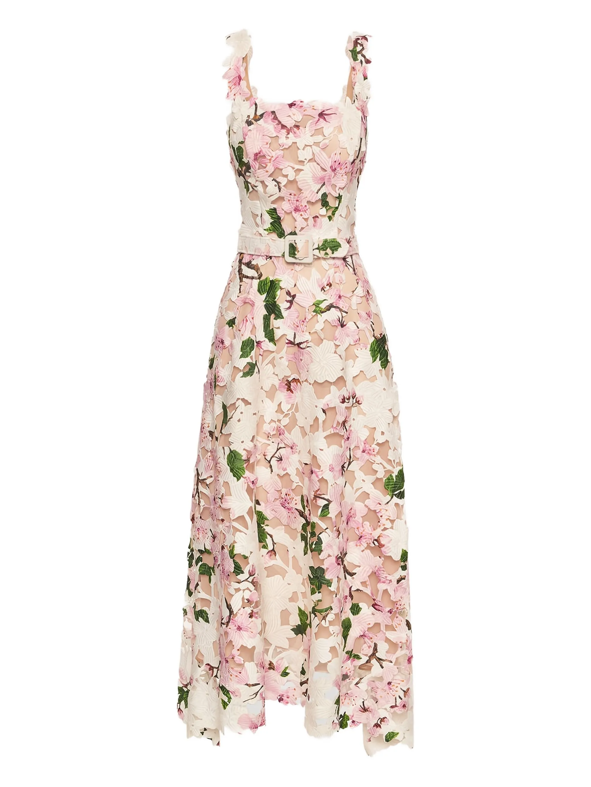 

Гипюровое платье Cherry Blossom Oscar De La Renta, розовый